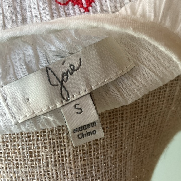 NWOT Joie white & red embroidered boho top - Picture 6 of 11